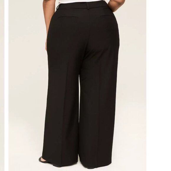 Lane Bryant The Allie Wide Leg Pants Tailored Stretch Womens Size 24R - Black - Picture 14 of 14